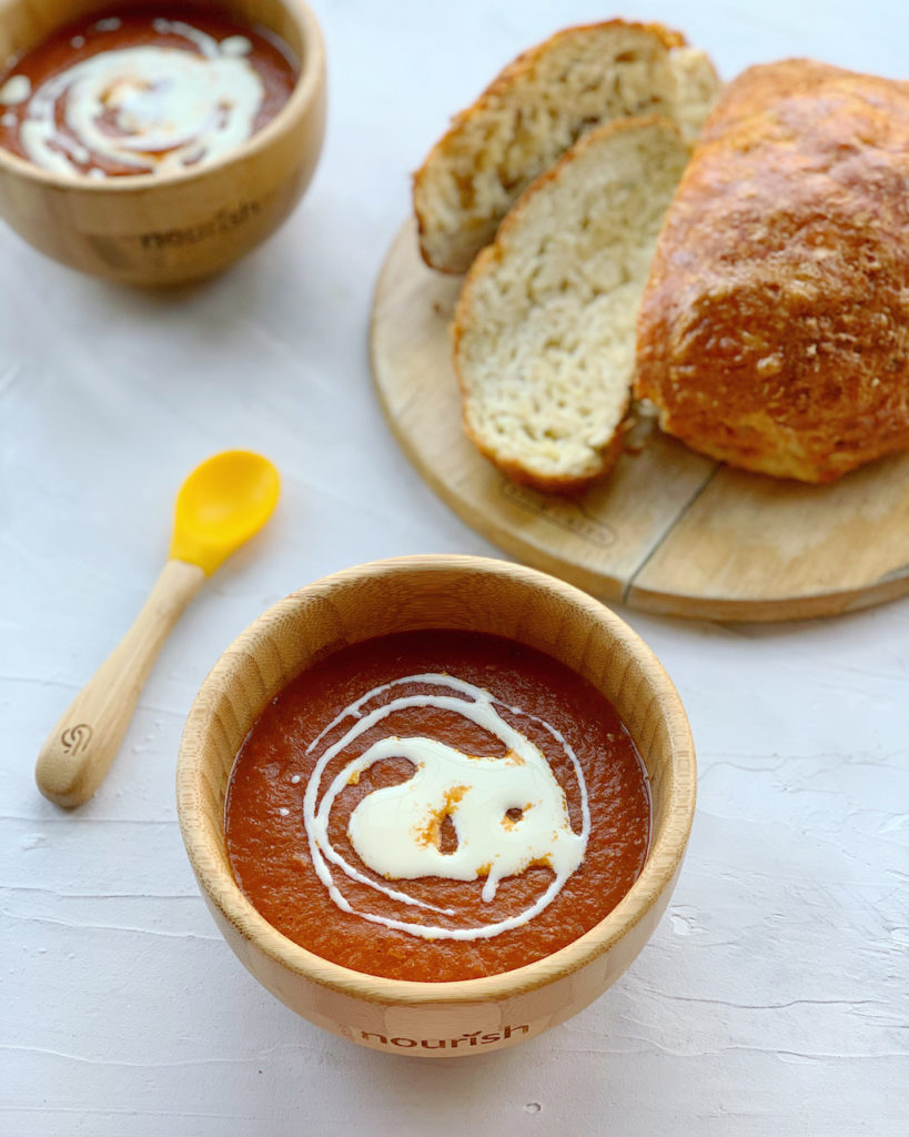 Roasted Tomato Soup and Cheesy Bread