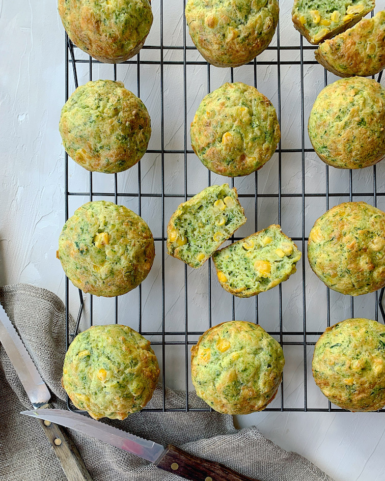 Spinach and Sweetcorn Muffins
